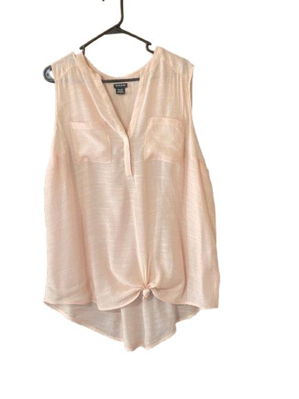 Torrid Tunic Top Womens Size 1X Sleeveless 2 Pockets Sheer